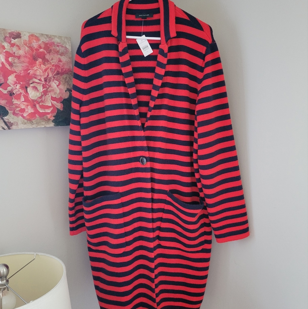 Ann Taylor Striped Cardigan